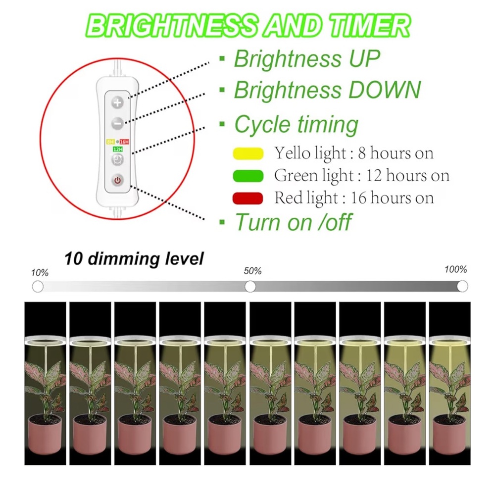 NWT - Yadoker LED Plant Grow Light Mini Garden Set of 5 Lights - Picture 2 of 10